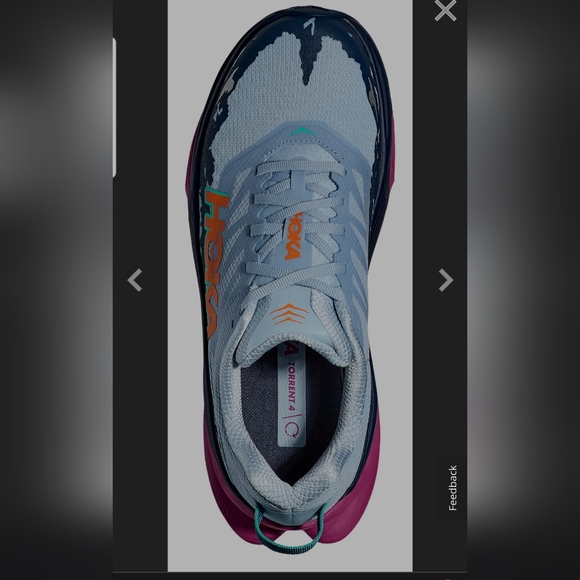 Hoka Torrent 4 Trail Running Shoes Drizzle /Fuschia - Picture 4 of 11